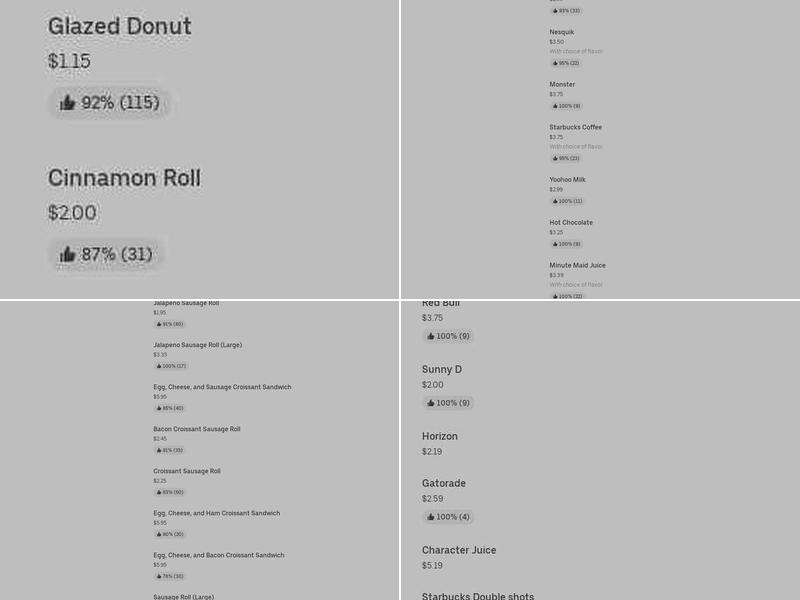 Sugar Donuts Menu
