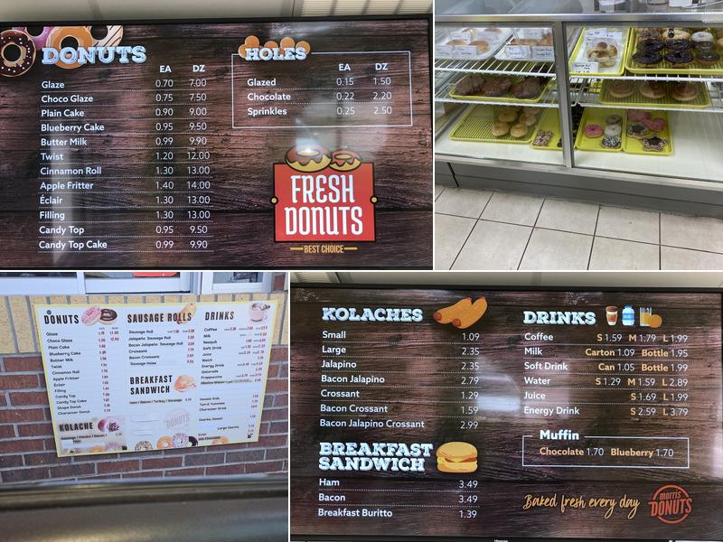 Morriss Donuts Menu