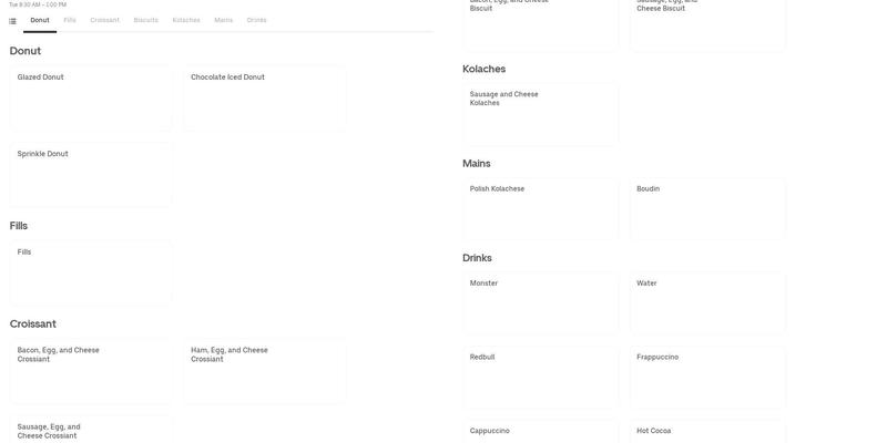 ALS Donuts Menu