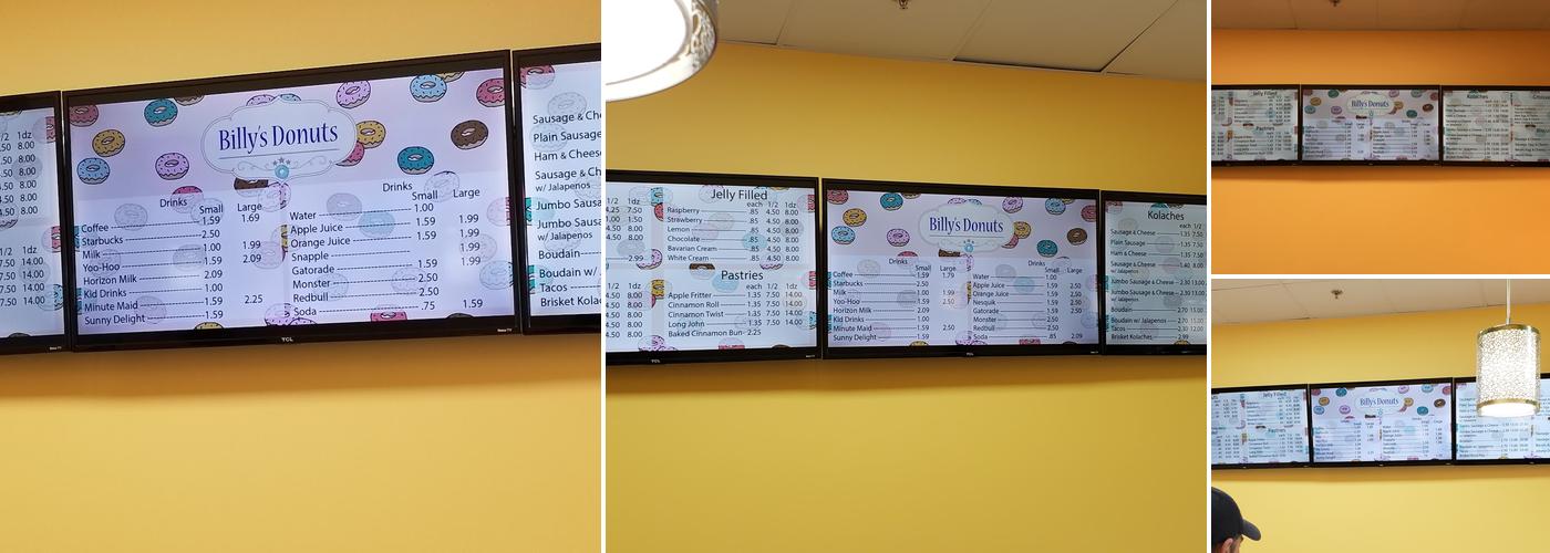 Billy’s Donuts Menu