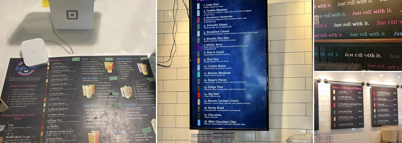 IcyRolls Menu