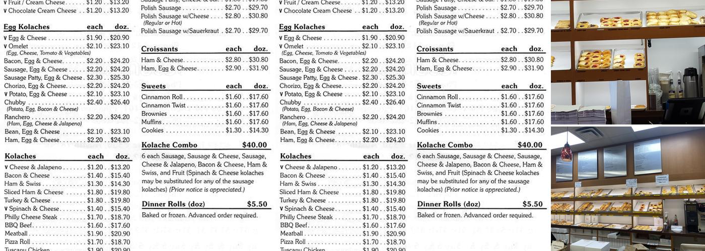 Lone Star Kolaches Menu