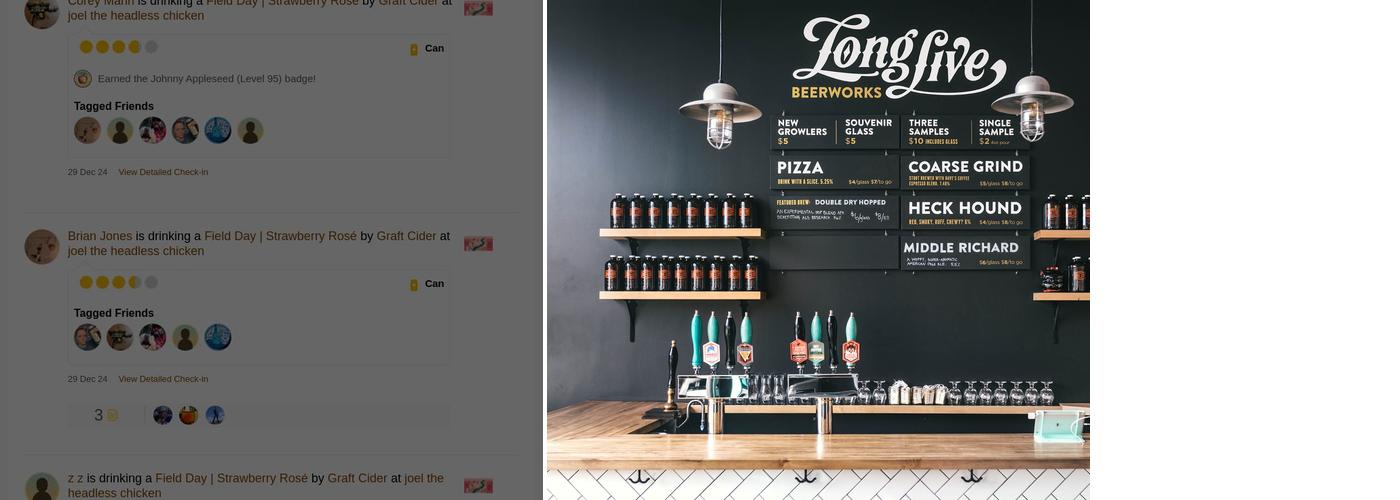 Long Live Beerworks Menu