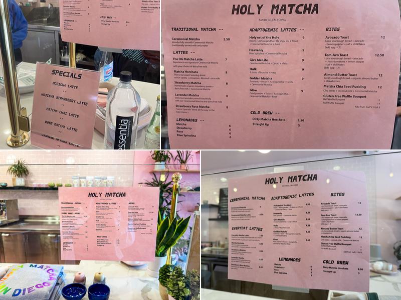 Holy Matcha Menu