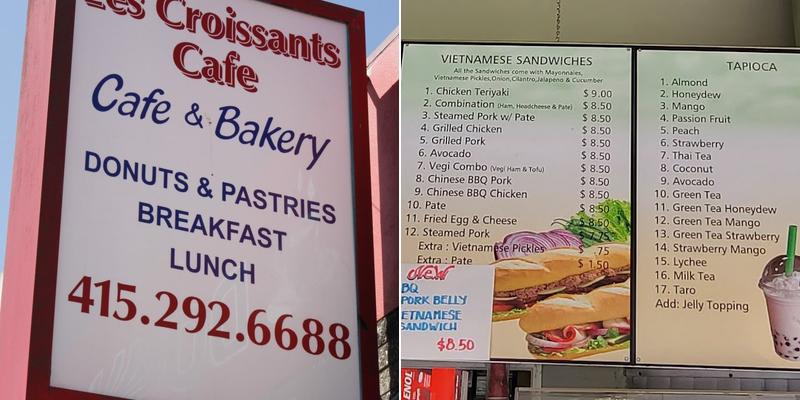 Les Croissants Cafe Menu