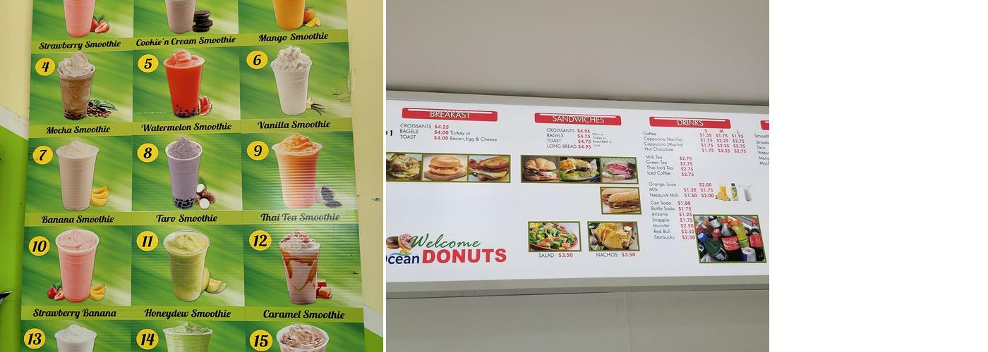 Ocean Donuts Menu