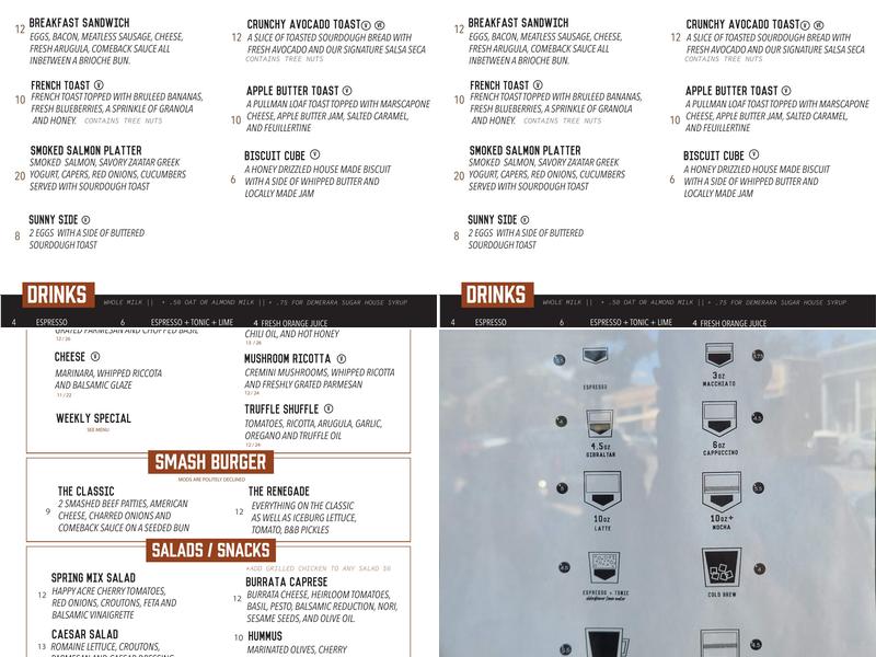 Devout Coffee Menu
