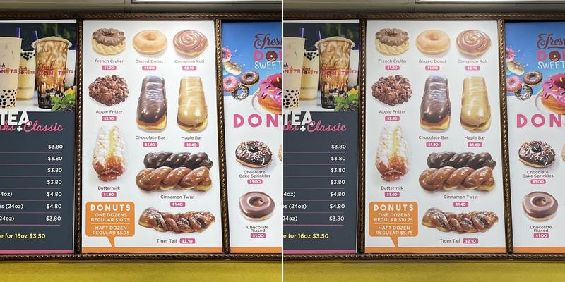 Fresh donuts Menu