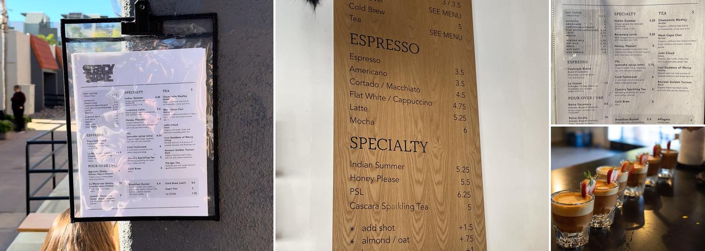 Steady State Roasting Menu