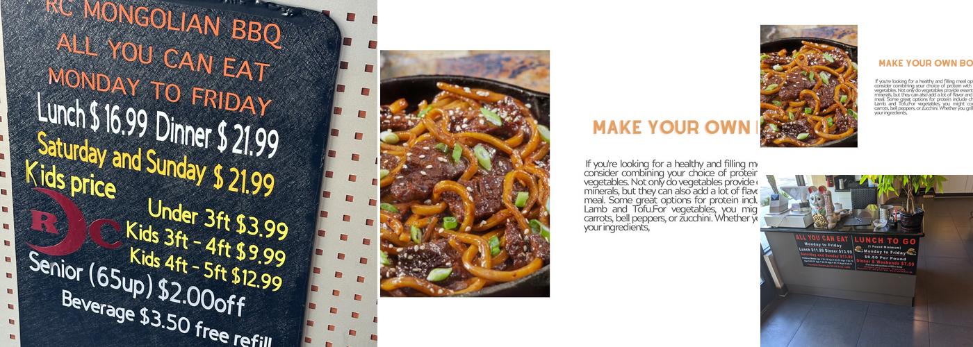 RC Mongolian BBQ Menu