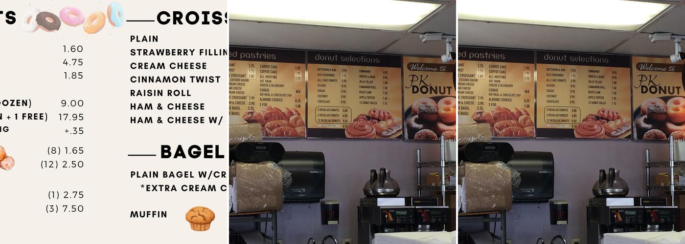 Olympic Donuts Menu
