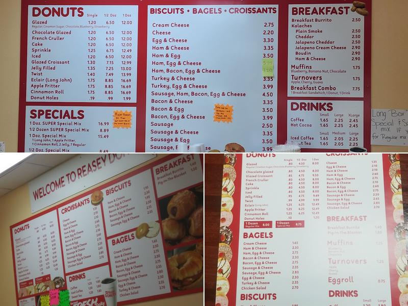 Reasey Donuts Menu