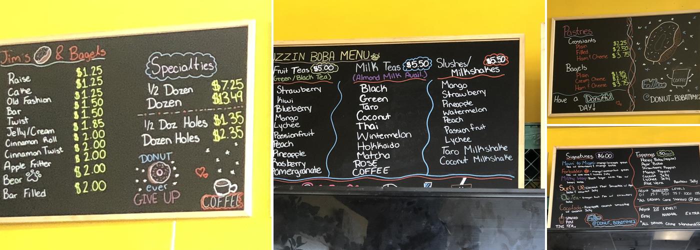 Jim's Donuts & Bagels Menu