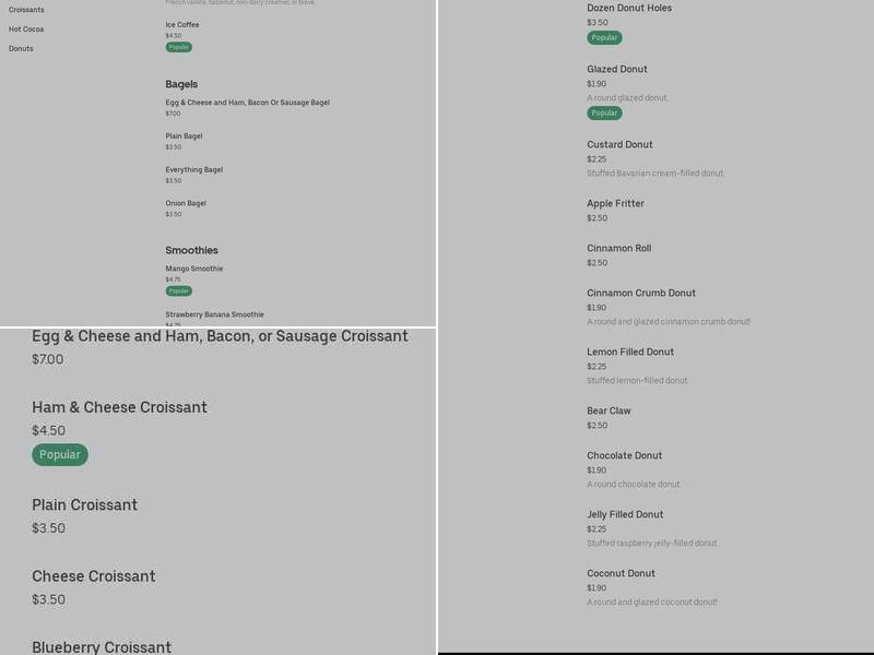 World Donuts Menu