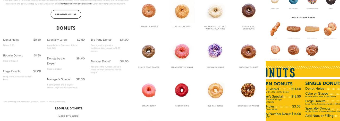 St. George’s Donuts Menu