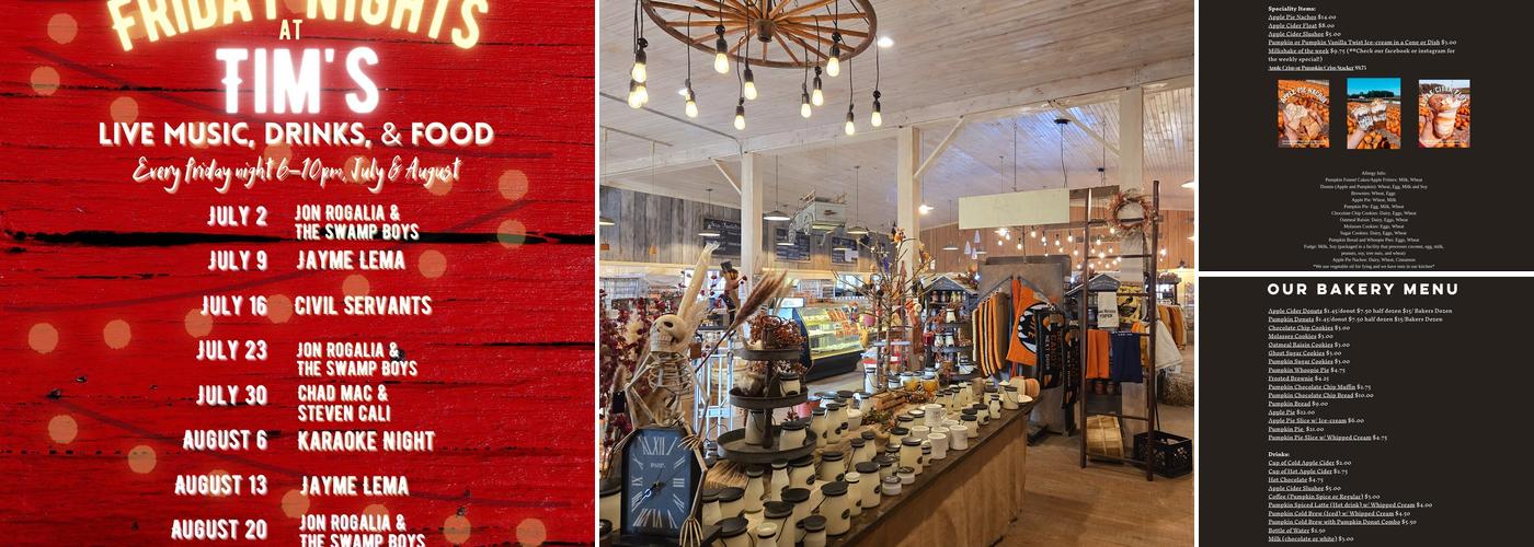 Tim's Pumpkin Patch Menu