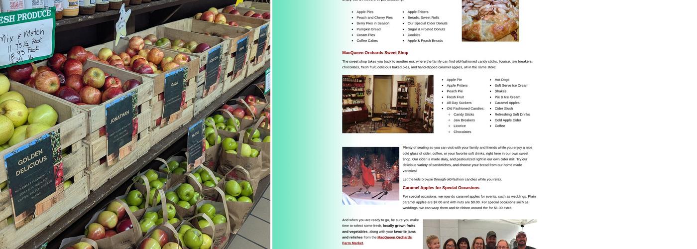 MacQueen Orchards Menu