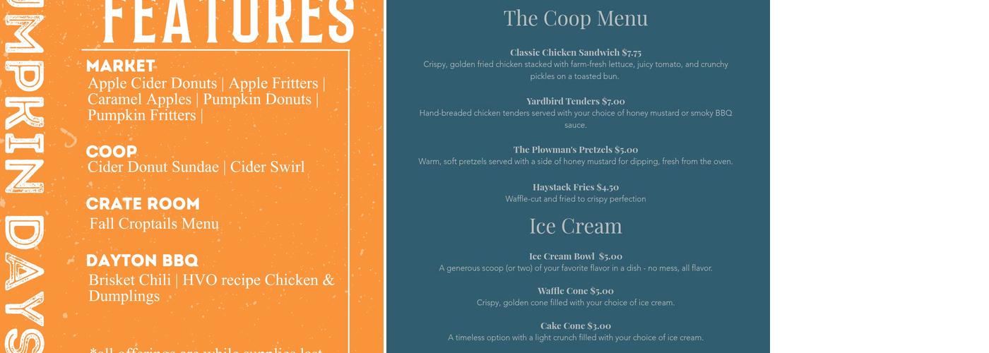 Hidden Valley Orchards Menu