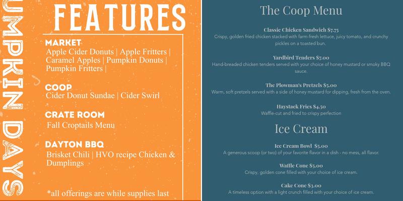 Hidden Valley Orchards Menu