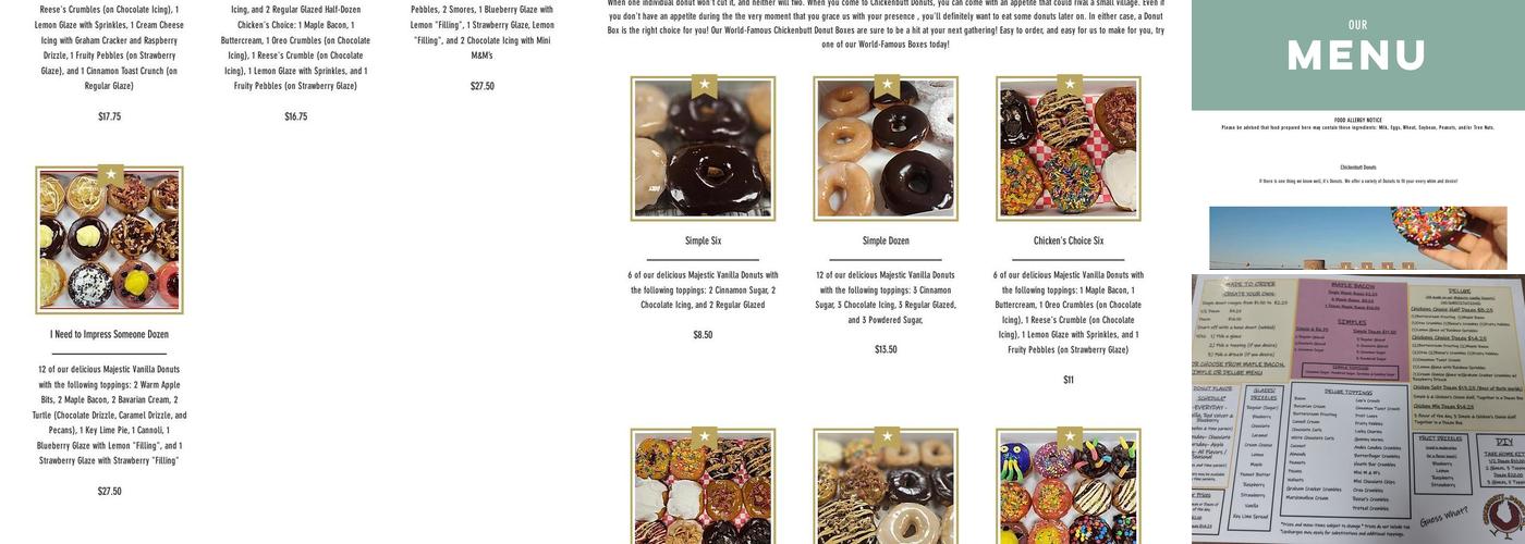 Chickenbutt Donuts Menu