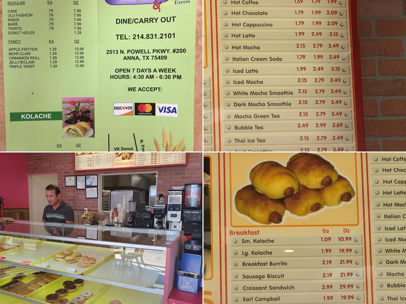 VK Donuts and Cafe Express Menu