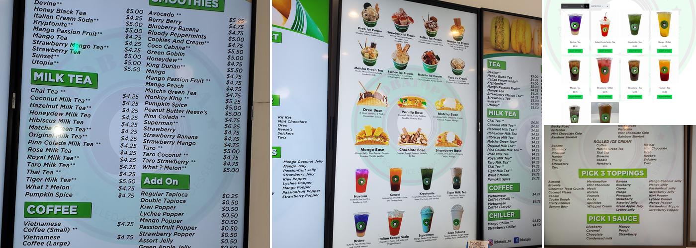 Bobatopia Menu