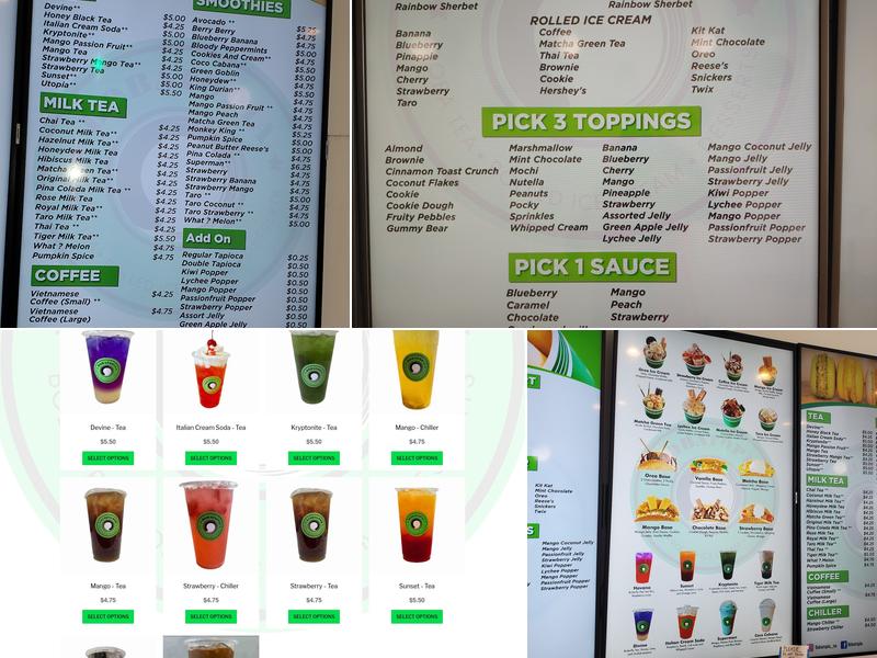 Bobatopia Menu