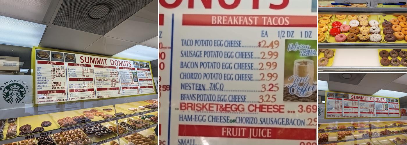 Summit Donuts Menu