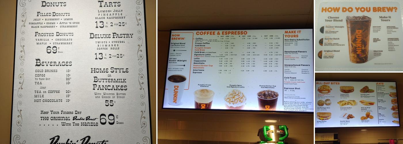 Dunkin' Menu