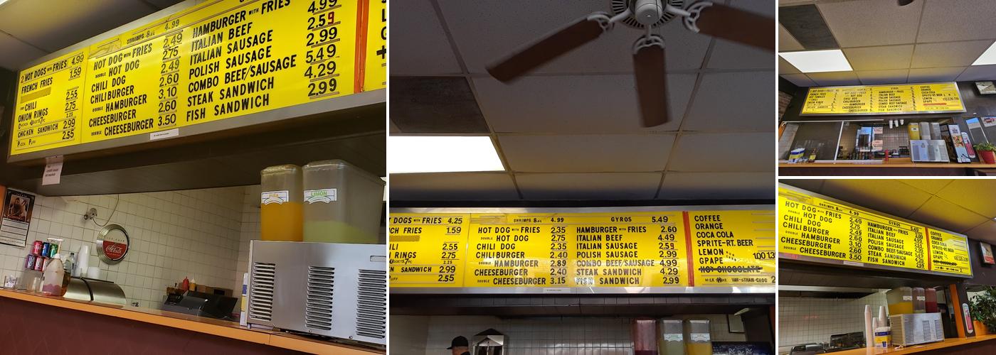George's Hotdogs Menu