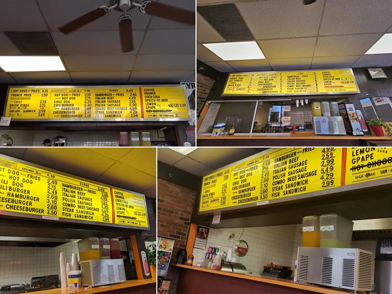 George's Hotdogs Menu