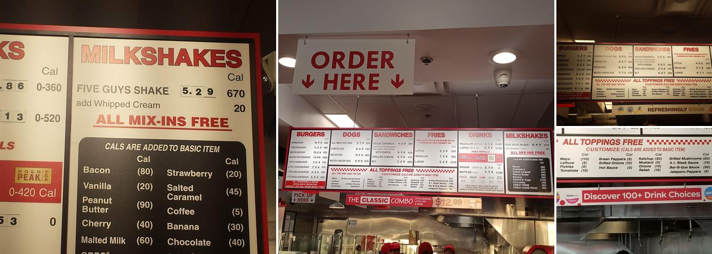 Five Guys Menu