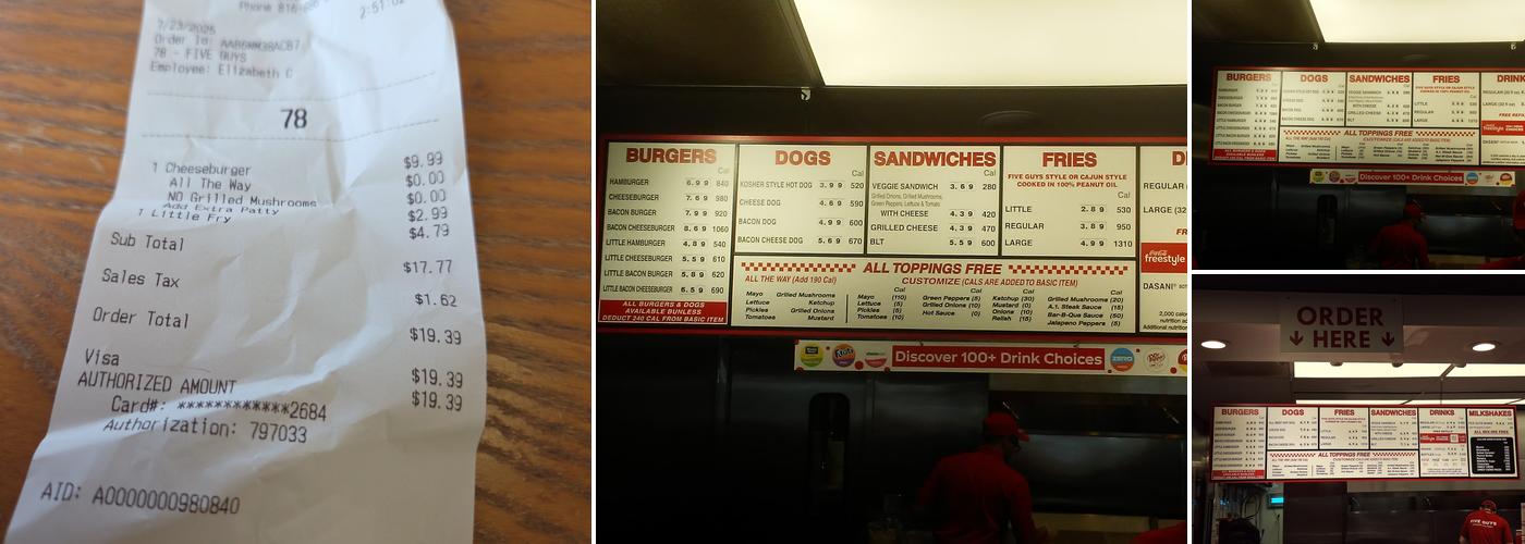 Five Guys Menu