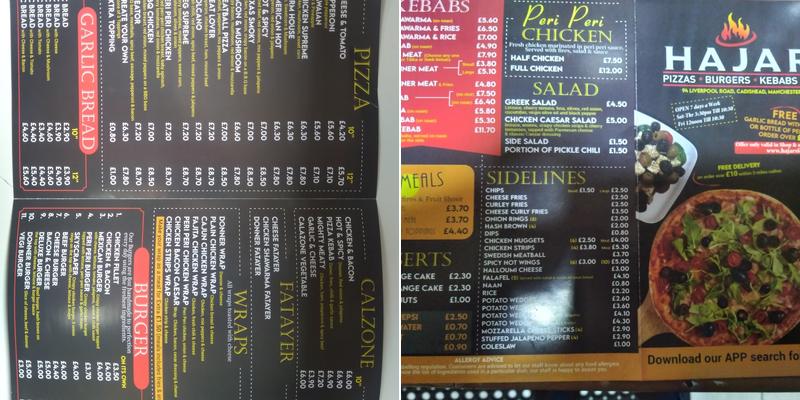 Hajars Cafe Grill House Menu