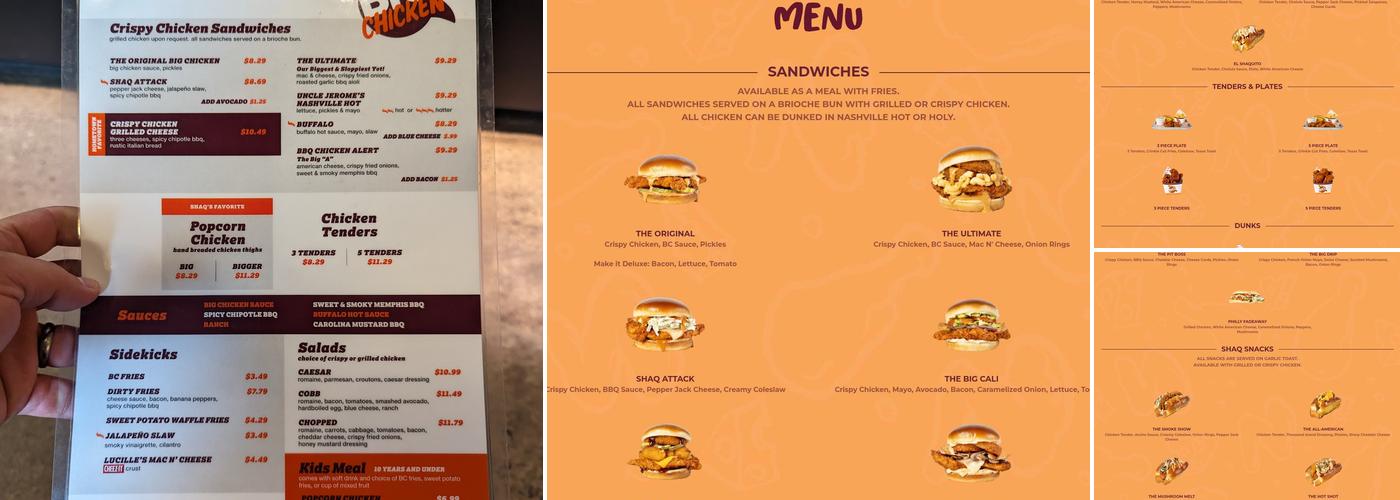 Big Chicken Menu