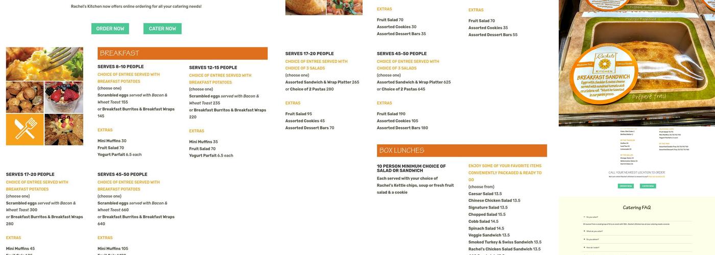 Rachel's Kitchen Menu