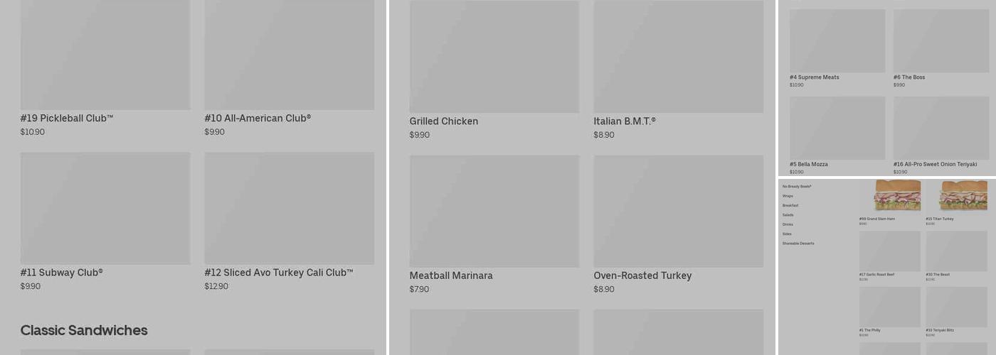 Subway Menu