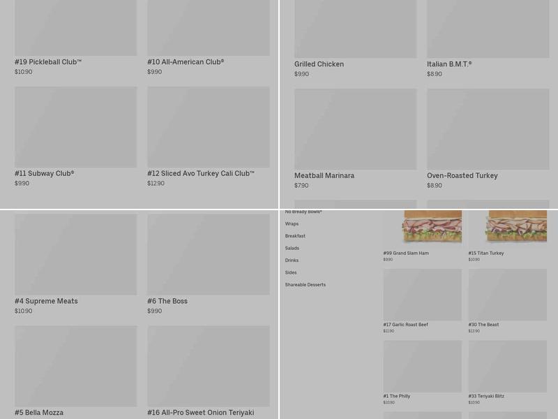 Subway Menu