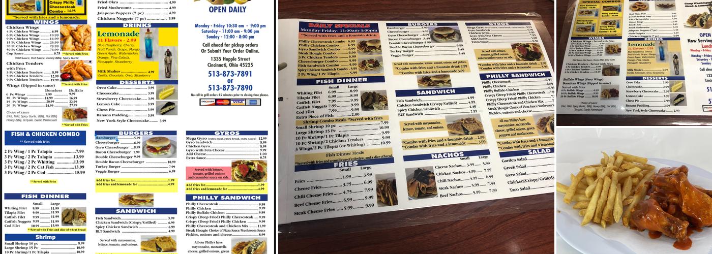 Camp Washington Steak and Lemonade Menu