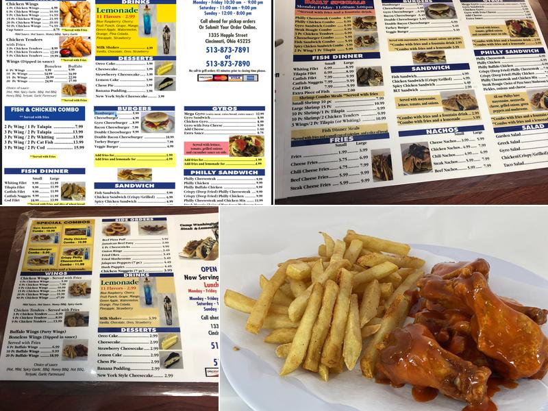 Camp Washington Steak and Lemonade Menu