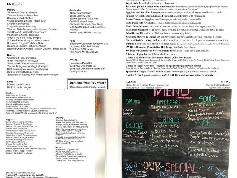 Lauren’s Kitchen Menu