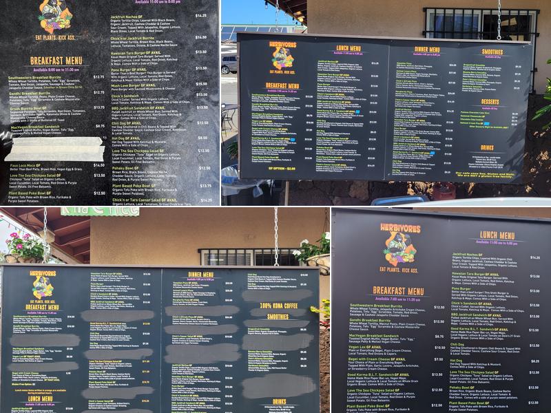 Herbivores Menu