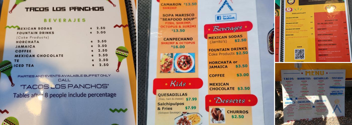 Tacos Los Panchos Menu
