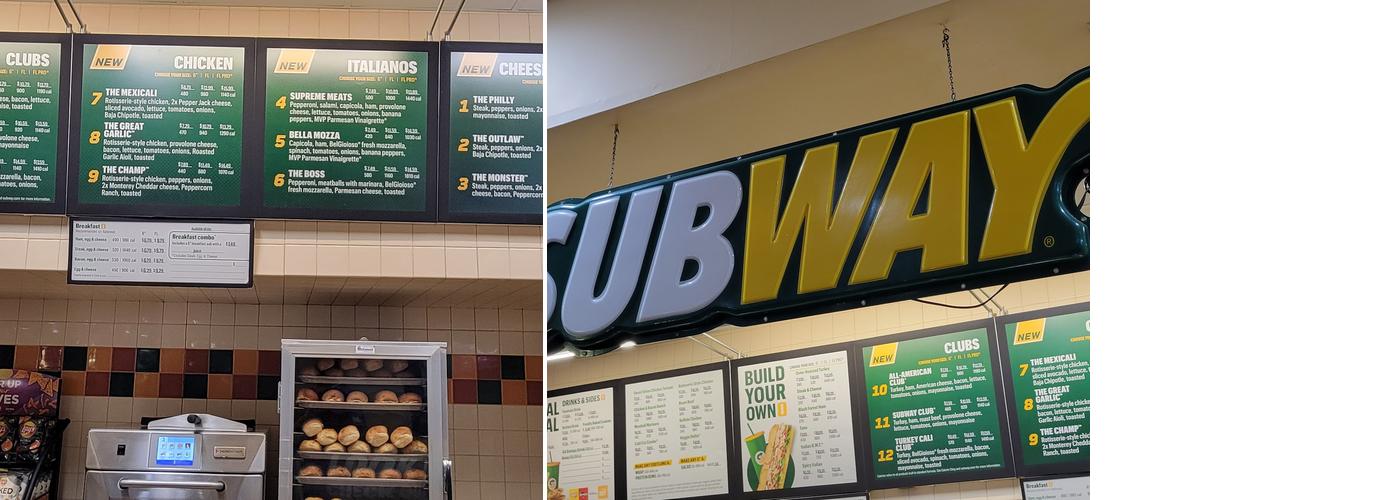 Subway Menu