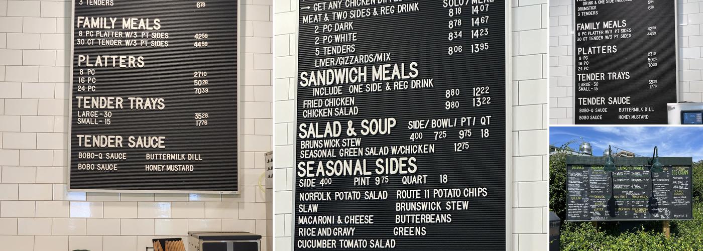 BoBo's Fine Chicken Menu