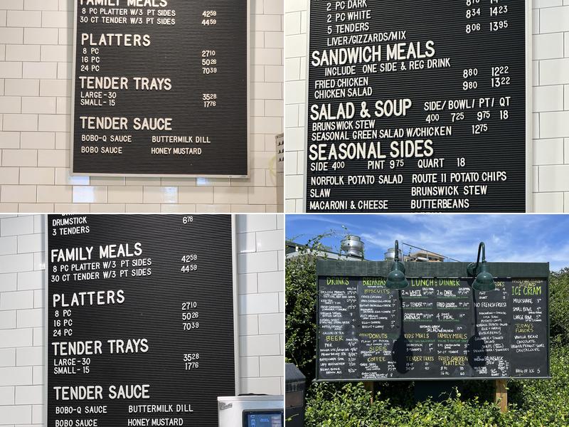 BoBo's Fine Chicken Menu