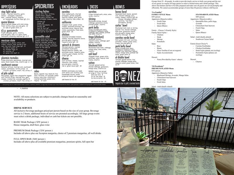 Bonez Menu