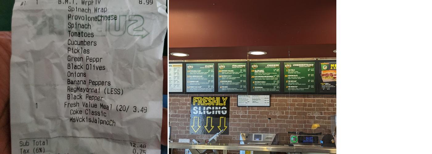 Subway Menu