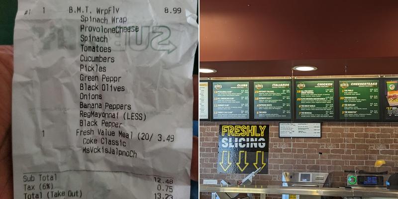 Subway Menu