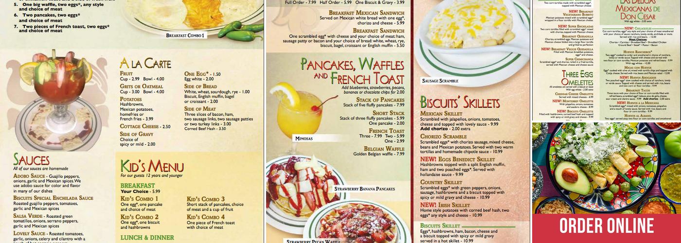 Biscuits Cafe Menu